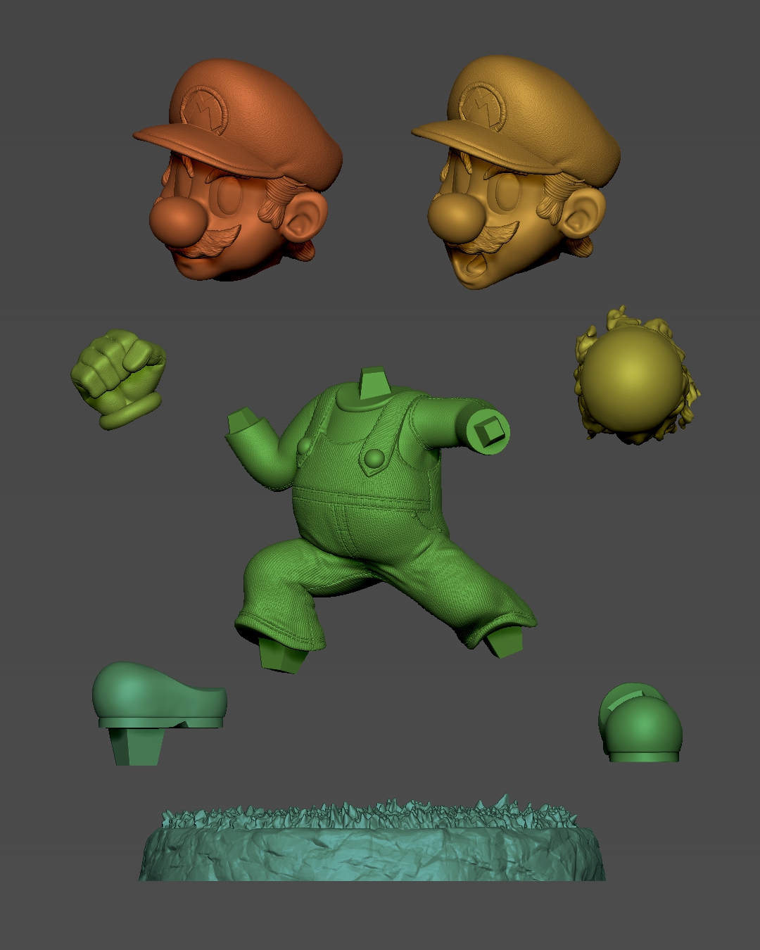 Super Mario Fire Mario, statuina da assemblare